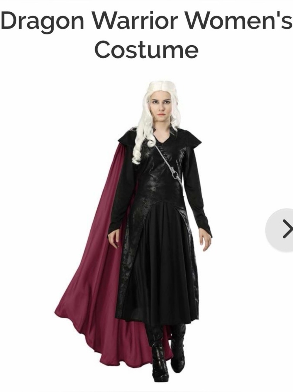 Game of Thrones Daenerys Mother of Dragons Costume 1X Complete with accessories!